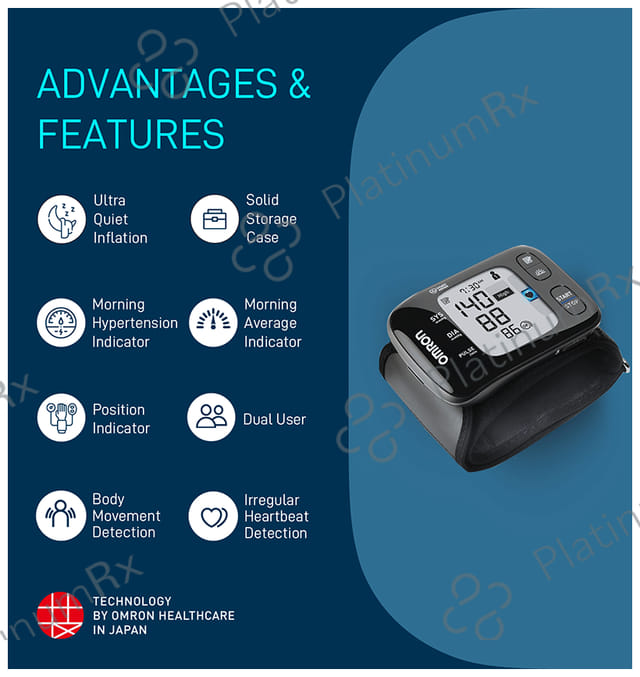 Omron HEM 6232T Bluetooth Wrist Blood Pressure Monitor Black