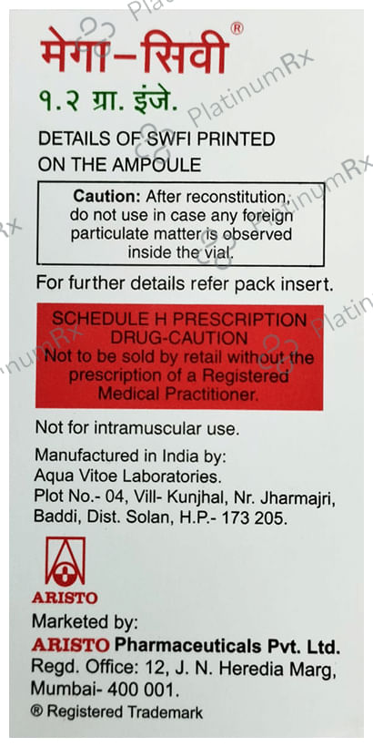 Mega CV 1.2gm Injection 20ml