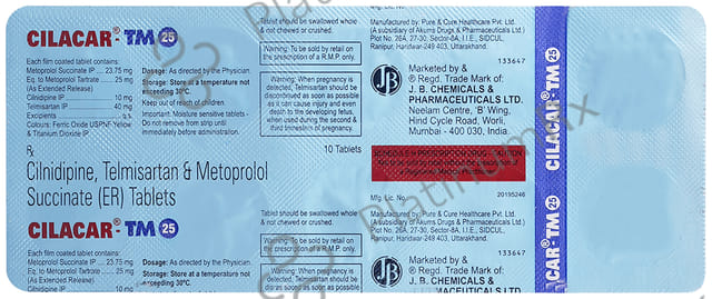 Cilacar TM 10/25/40mg Tablet SR 10s