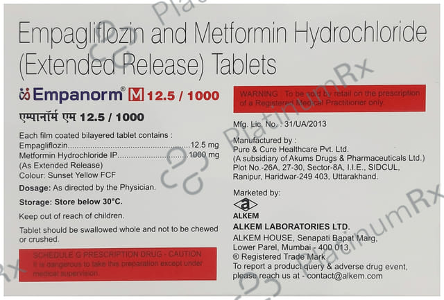Empanorm M 12.5/1000mg Tablet 10s