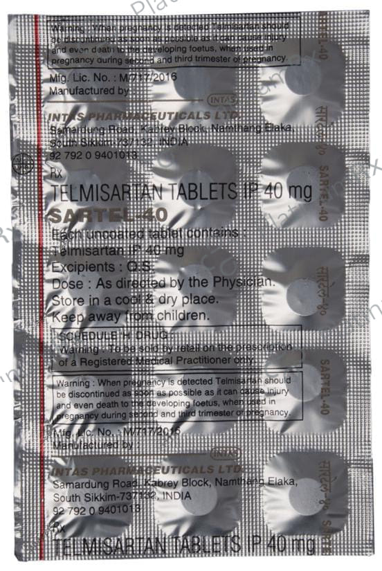 Sartel 40mg Tablet 15s