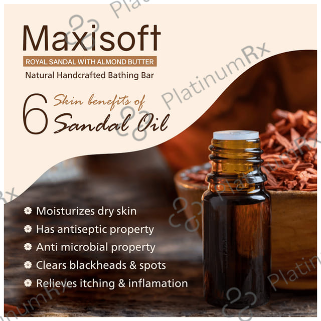 Maxisoft Royal Sandal with Almond Butter Bathing Bar (75gm Each) 1 units