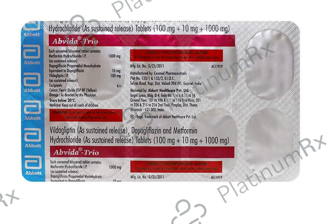 Abvida Trio 1000 SR Tablet 10s