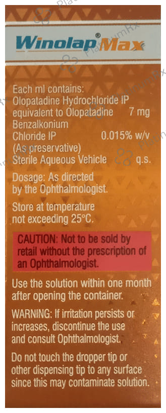 Winolap Max 7mg Ophthalmic Solution 2.5ml