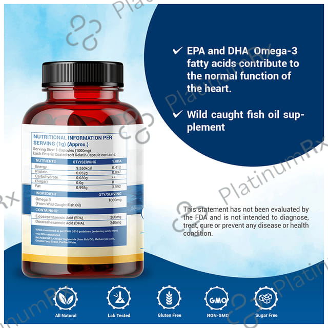 Humming Herbs Omega 3 1000mg Fish Oil Softgel Capsule