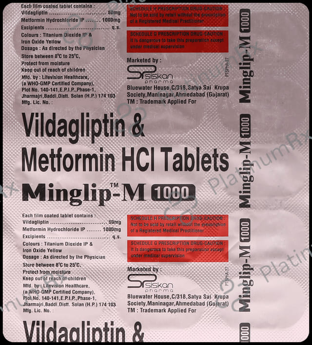 Minglip M 1000/50mg Tablet 15s