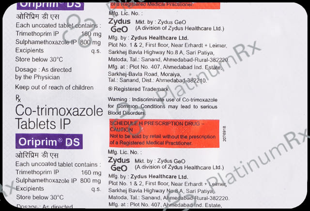 Oriprim DS 800mg/160mg Tablet
