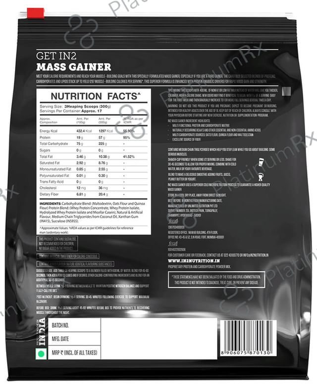 IN2 Mass Gainer Strawberry 5 kg