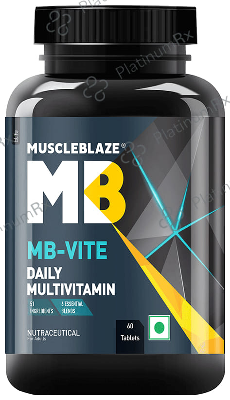MuscleBlaze MB-Vite Multivitamin - With Amino Acids, Pre & Probiotic Blend - For Energy, Gut Health & Immunity - Tablet 60 tablets