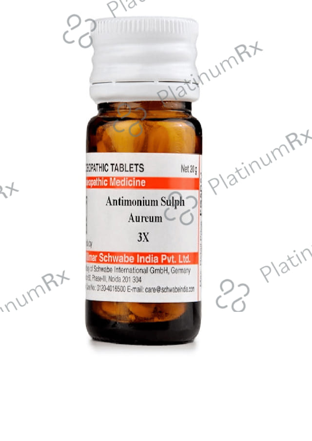 Dr Willmar Schwabe India Antimonium Sulph Aureum Trituration Tablet 3X