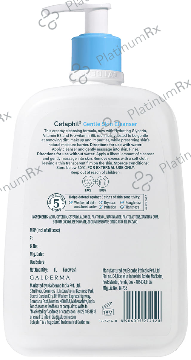 Cetaphil Gentle Skin Cleanser Gel 1000ml