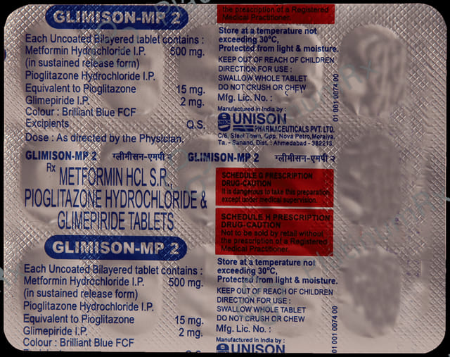 Glimison MP 2/500/15mg Tablet SR 15s