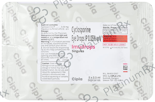 Imudrops 0.05% Singules Eye Drop 0.5ml
