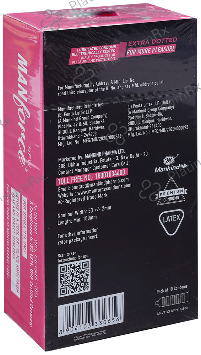 Manforce Dots 1740 Condom Flavour Litchi 10s