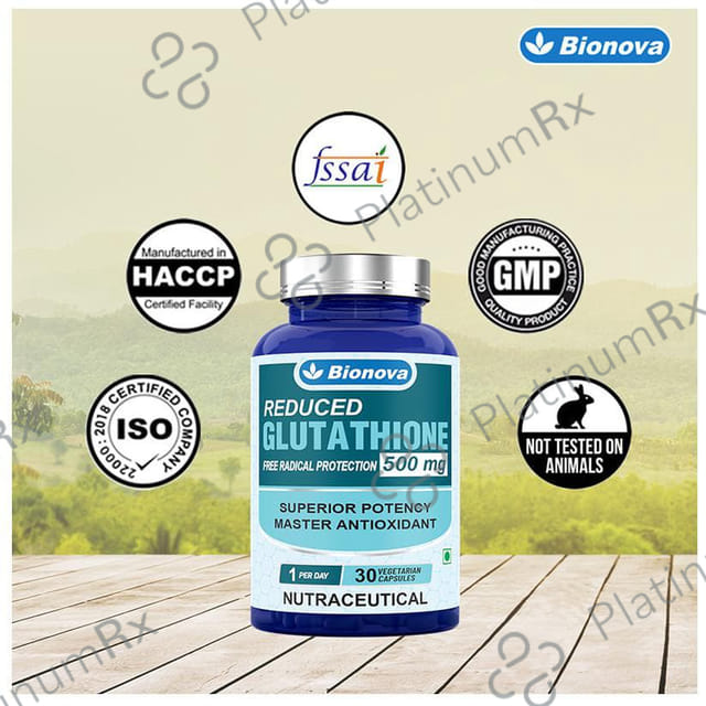Bionova Reduced Glutathione 500mg Vegetarian Capsule