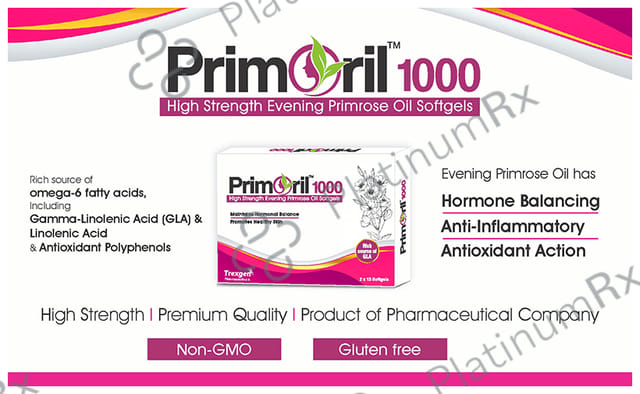 Trexgen Primoril 1000 High Strength Evening Primrose Oil Softgels