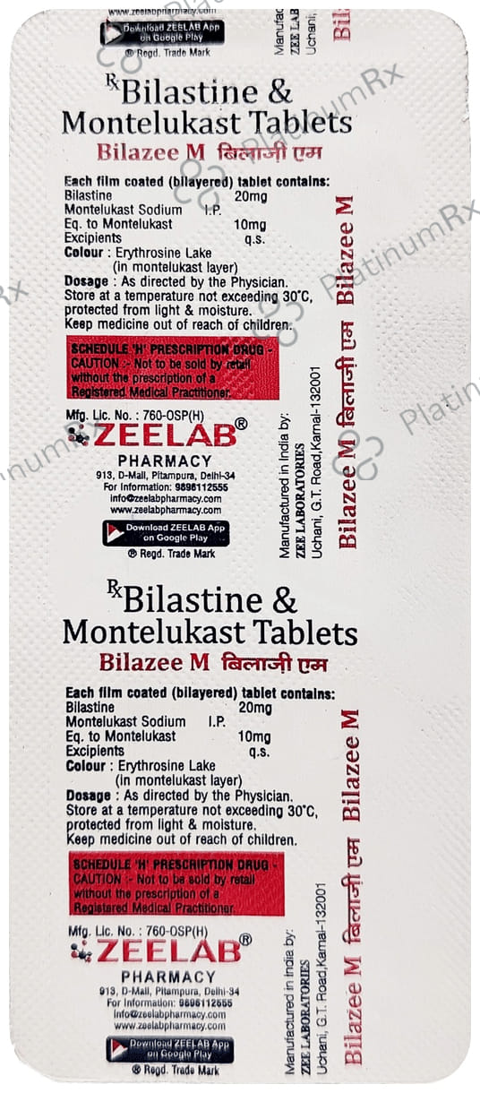 Bilazee M 20/10mg Tablet 10s