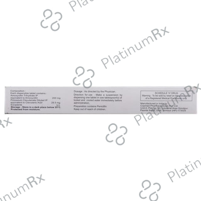 Moxiforce CV Kid 200/28.5mg Tablet 10s