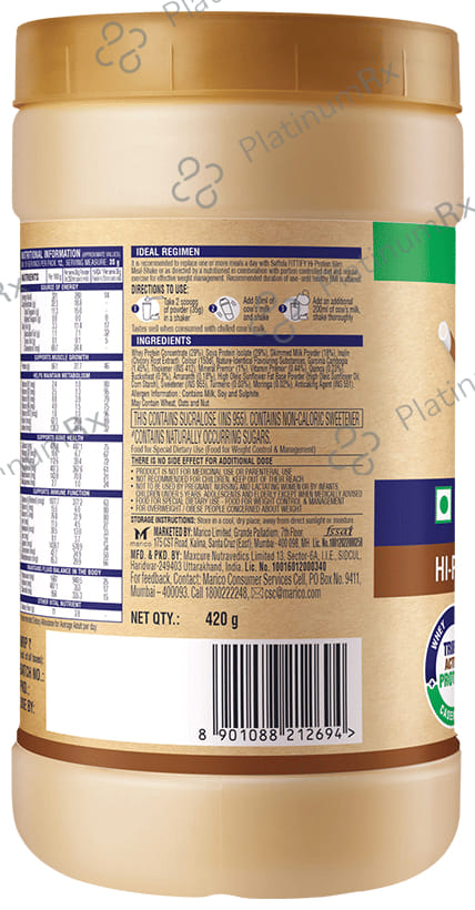 Saffola Fittify Hi-Protein Slim Meal-Shake (420gm Each) Cappuccino Coffee