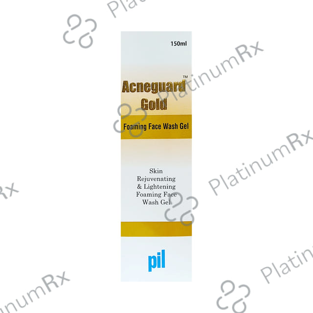 PIL Acneguard Gold Foaming Face Wash Gel - Clears Acne, Pimples & Clogged Pores - 100% Natural Ingredients