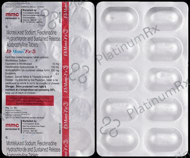 Ebmont FX3 200/120/10mg Tablet 10s