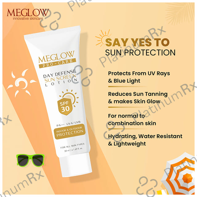 Meglow Pro Care Day Defense Sun Screen SPF 30 PA+++ Lotion 50ml