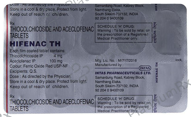 Hifenac TH 100/4mg Tablet 10s