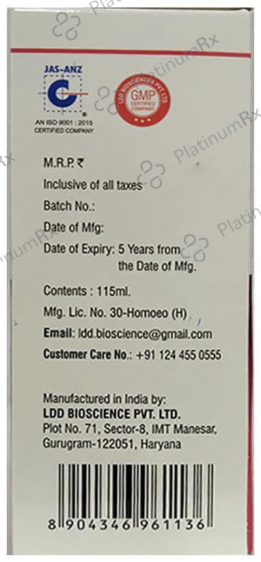 LDD Bioscience Sarsa Pure Blood Purifier Syrup 115 ml