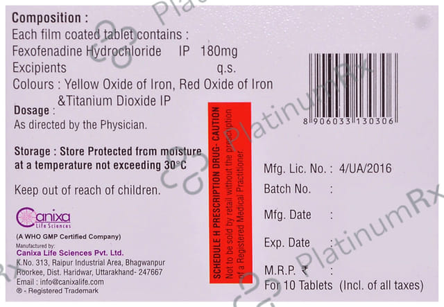 Fenixa 180mg Tablet 10s