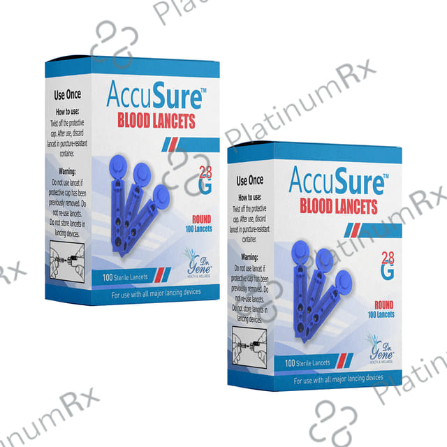 AccuSure Round Blood Lancets (100 Each) 2 units
