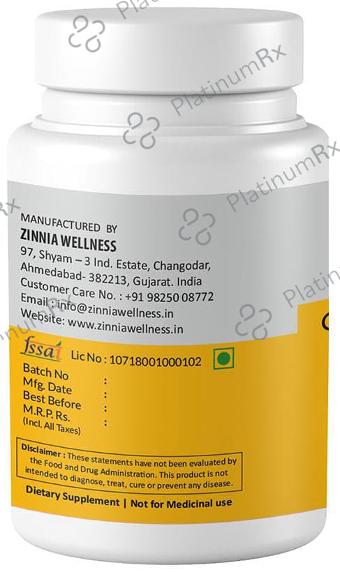 Zinnia Wellness Curcumin Longa Extract Veggie Capsule