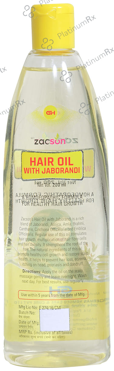 Zacson Hair Oil with Jaborandi 200 ml