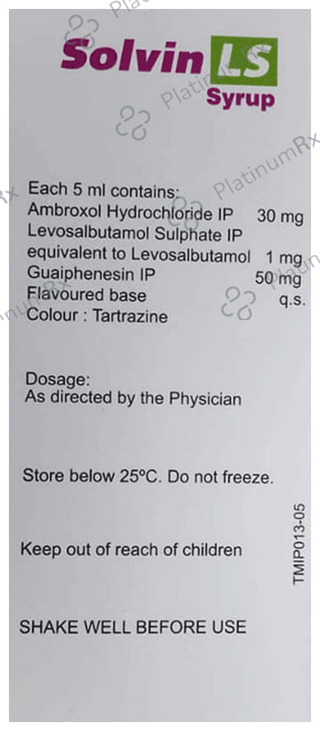 Solvin LS Sugar Free Syrup 100ml