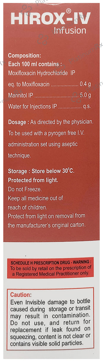 Hirox Iv 400mg Infusion 100ml