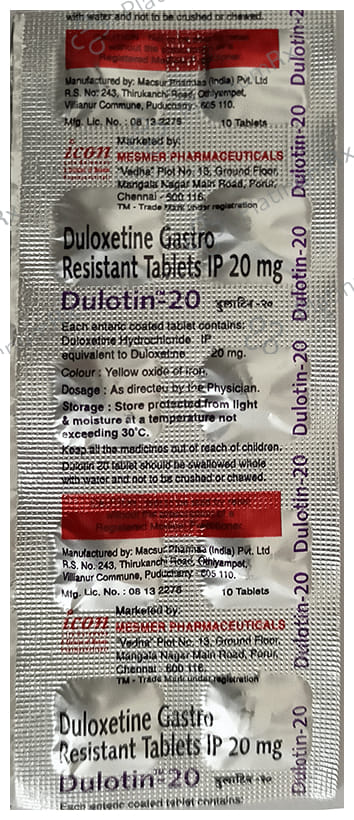Dulotin 20mg Tablet 10s