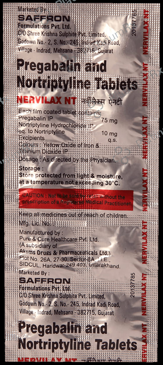 Nervilax NT 75mg/10mg Tablet