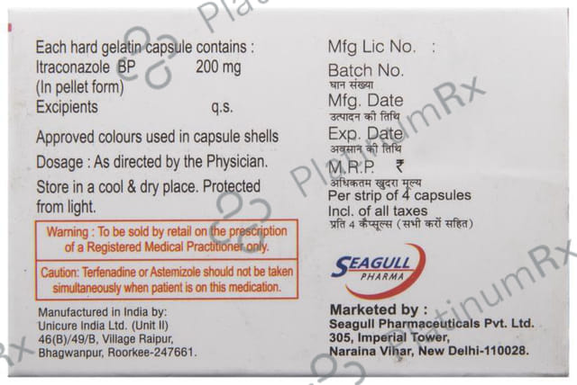 Itraderm DS 200mg Capsule 4s