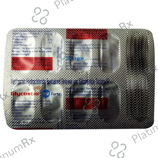 Glycostar M Forte 2mg/1000mg Tablet SR