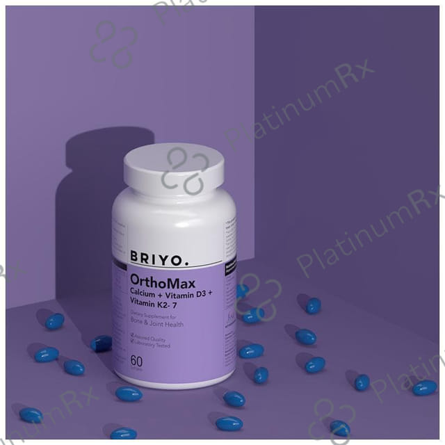 Briyo OrthoMax with Calcium, Vitamin D3 & K2-7 - Softgel for Bone & Joint Health