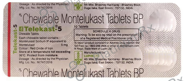Telekast 5mg Chewable Tablet 10s
