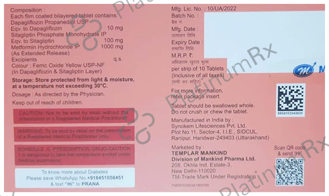 Justoza SM 10/100/1000mg Tablet 10s