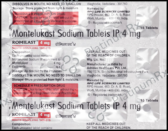 Romilast 4mg Tablet 15s
