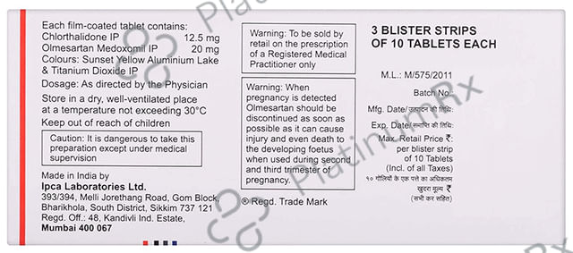 CTD O 12.5/20mg Tablet 10s
