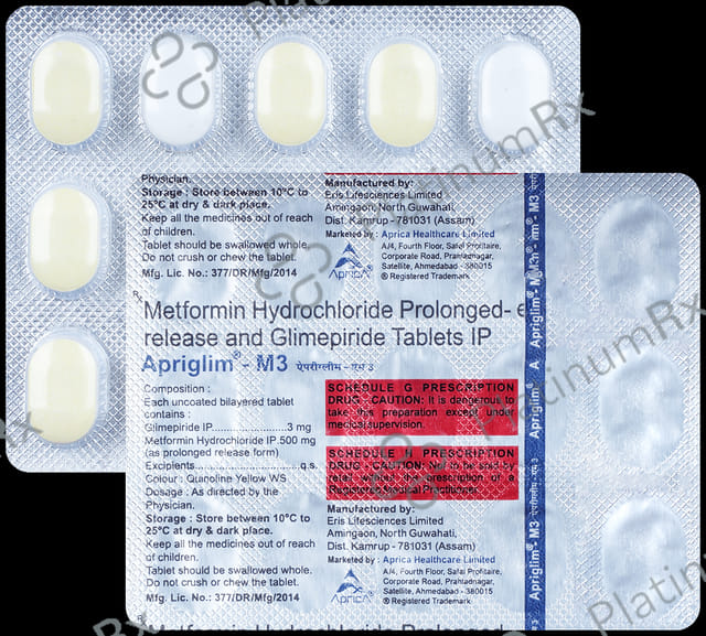 Apriglim M 3 Tablet PR 15s