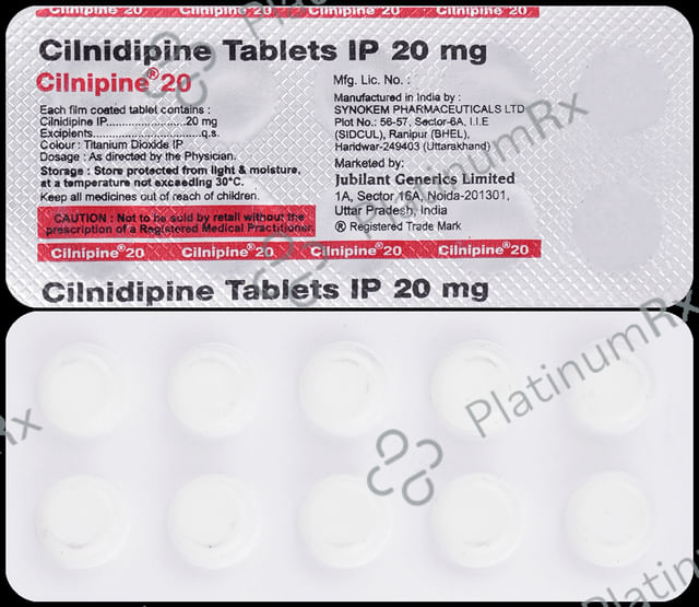 Cilnipine 20 Tablet 10 Tablet