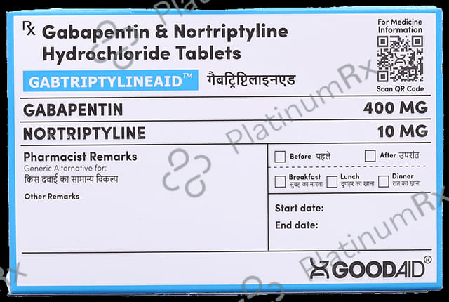 Gabtriptylineaid 400/10mg Tablet 10s