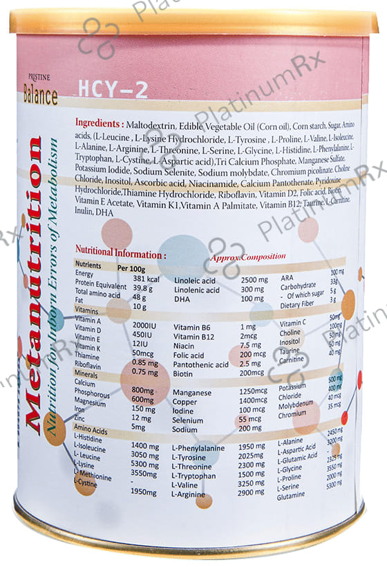 Pristine Balance Metanutrition HCY 2 (3 Years & Above) Powder Unflavoured