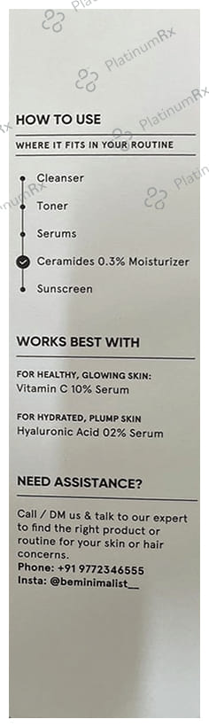Minimalist 0.3% Ceramides + Bisabolol Moisturizer - Repairs Damaged Barrier