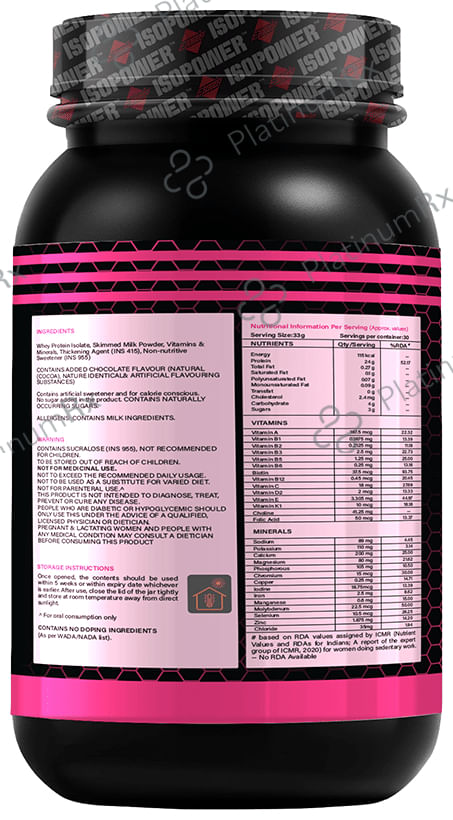 Essen Isopower Women's Whey Protein Powder Chocolate