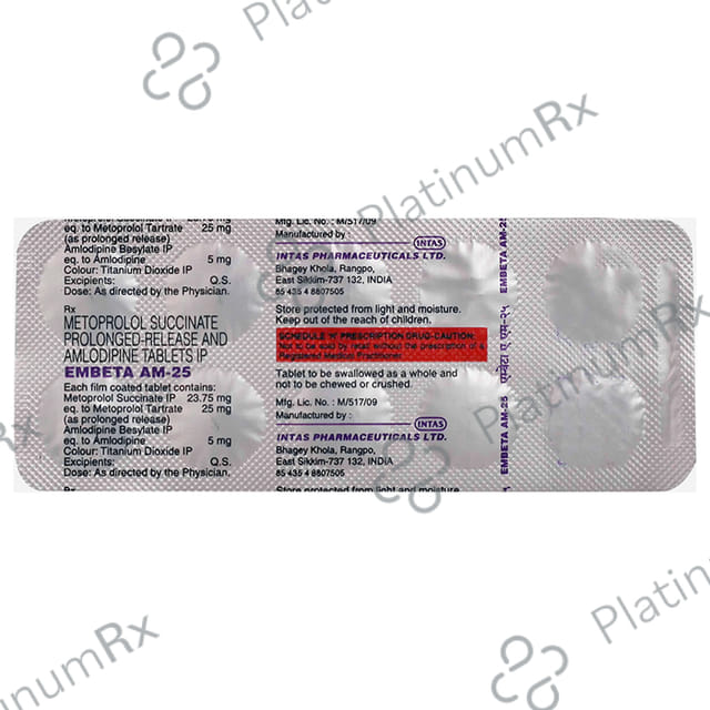 Embeta AM 25/5mg Tablet PR 10s